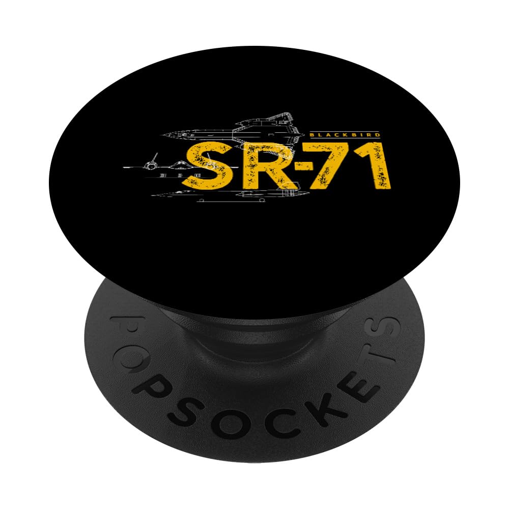 SR-71 Blackbird Air Force Military Jet PopSockets Standard PopGrip - Swappable Phone Grip & Stand for Phones, Tablets - Perfect for Aviation Enthusiasts & Military Collectors