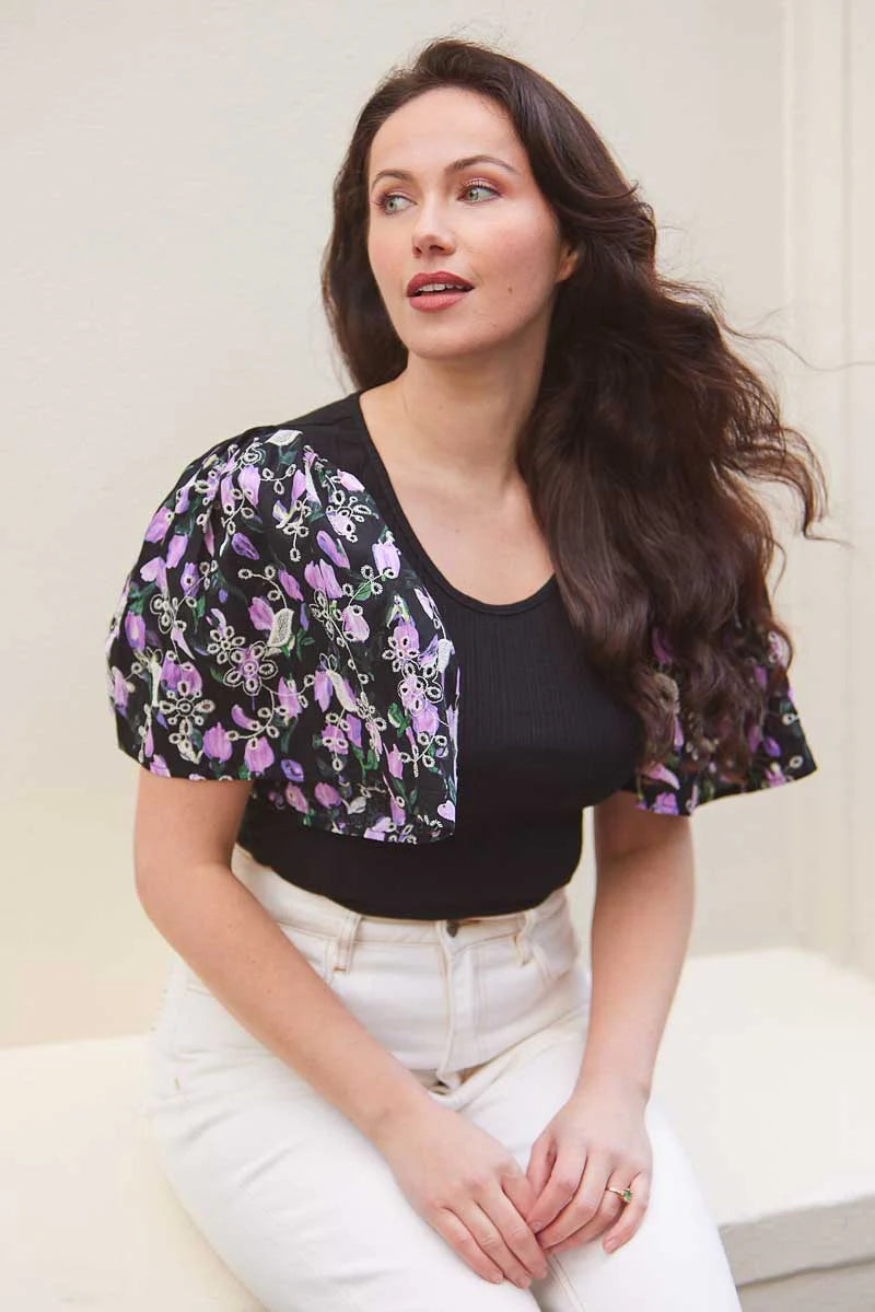 Bevvy Top Black Print - Stylish Women's Graphic Tee for Casual Wear, Outfits & Everyday Fashion