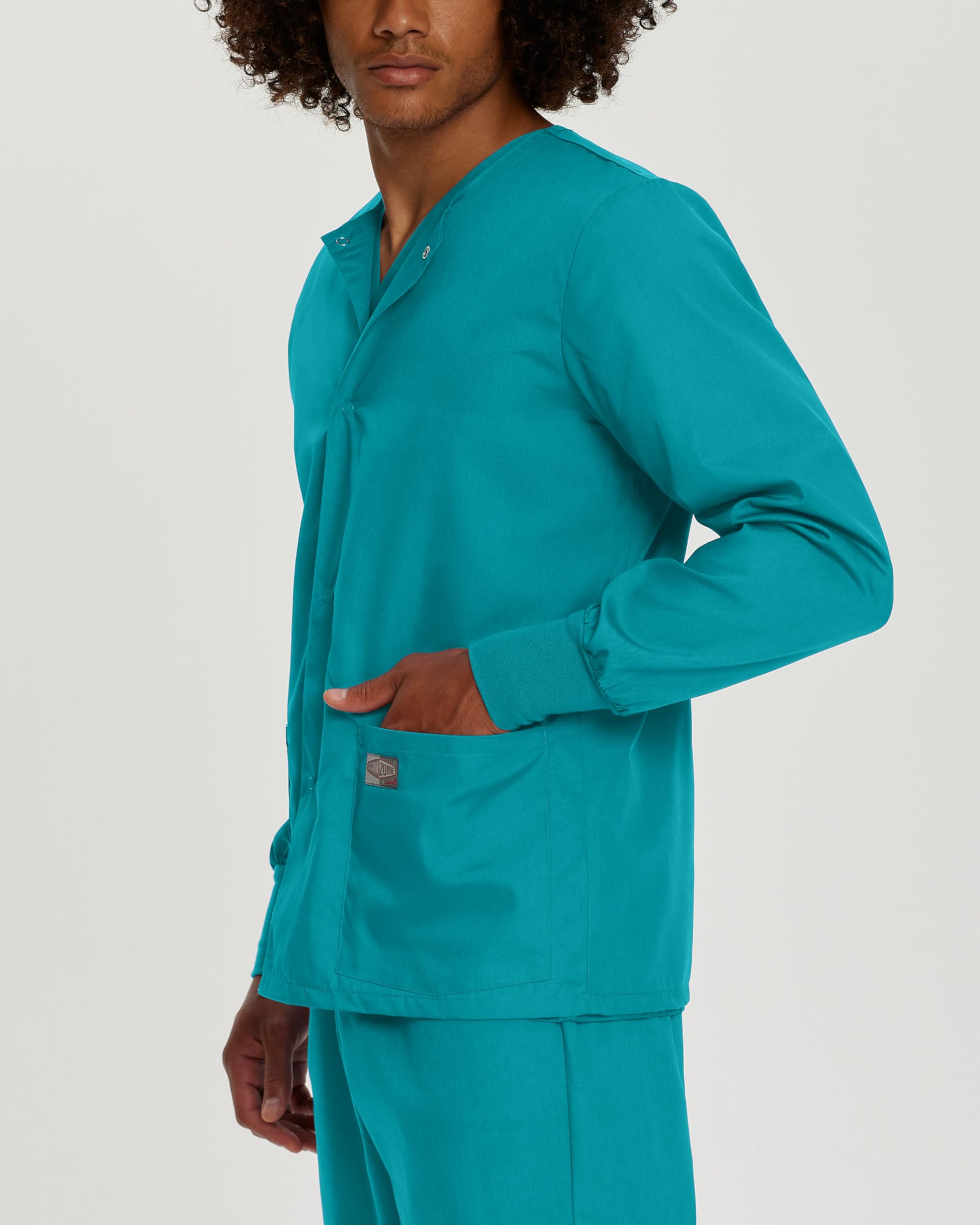 Landau Scrub Zone Unisex Relaxed Fit 2-Pocket Snap-Front Scrub Jacket 75231 - Comfortable Medical Uniform for Doctors, Nurses & Healthcare Professionals - Perfect for Hospitals, Clinics & Healthcare Work Environments