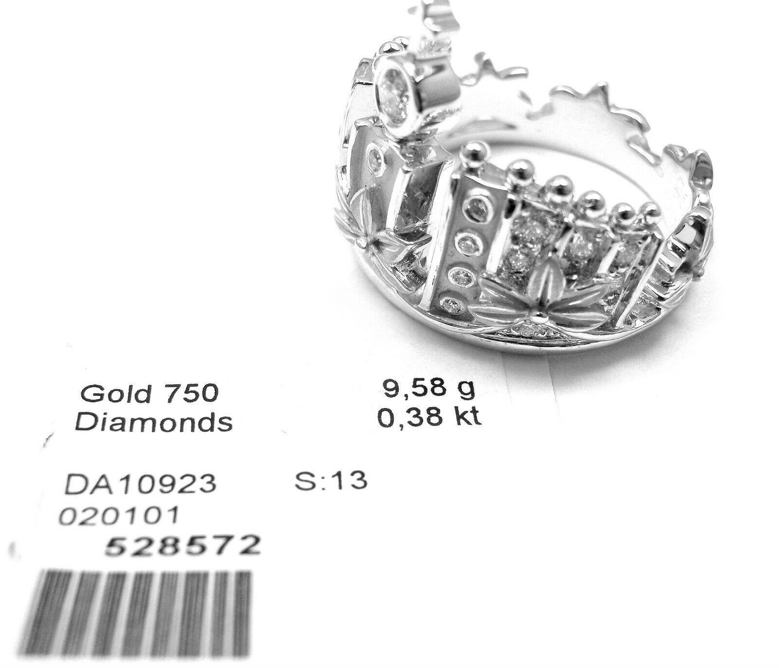 Authentic Carrera Y Carrera 18k White Gold Princess Russian Crown Diamond Ring for Women - Luxury Gift for Anniversary, Engagement & Special Occasions