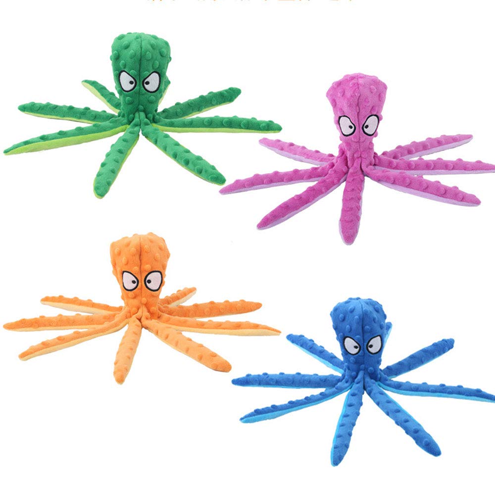 Oncpcare 2-Pack No Stuffing Octopus Squeaky Dog Toys - Durable Plush Chew Toys for Small, Medium & Large Dogs - Perfect for Playtime, Training & Teething Relief