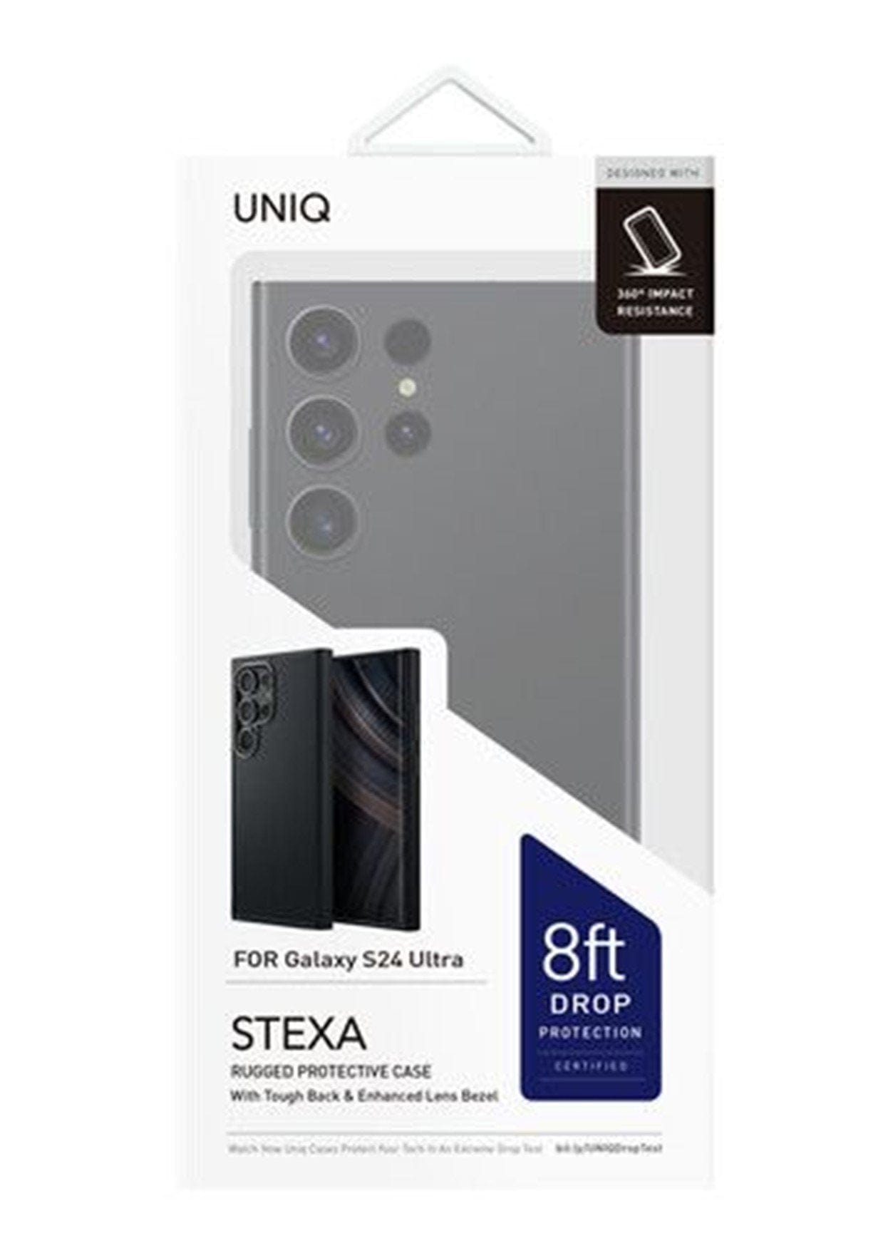 UNIQ Combat Samsung Galaxy S24 Ultra Clear Black Case - Slim Protective Phone Cover for Everyday Use & Outdoor Activities