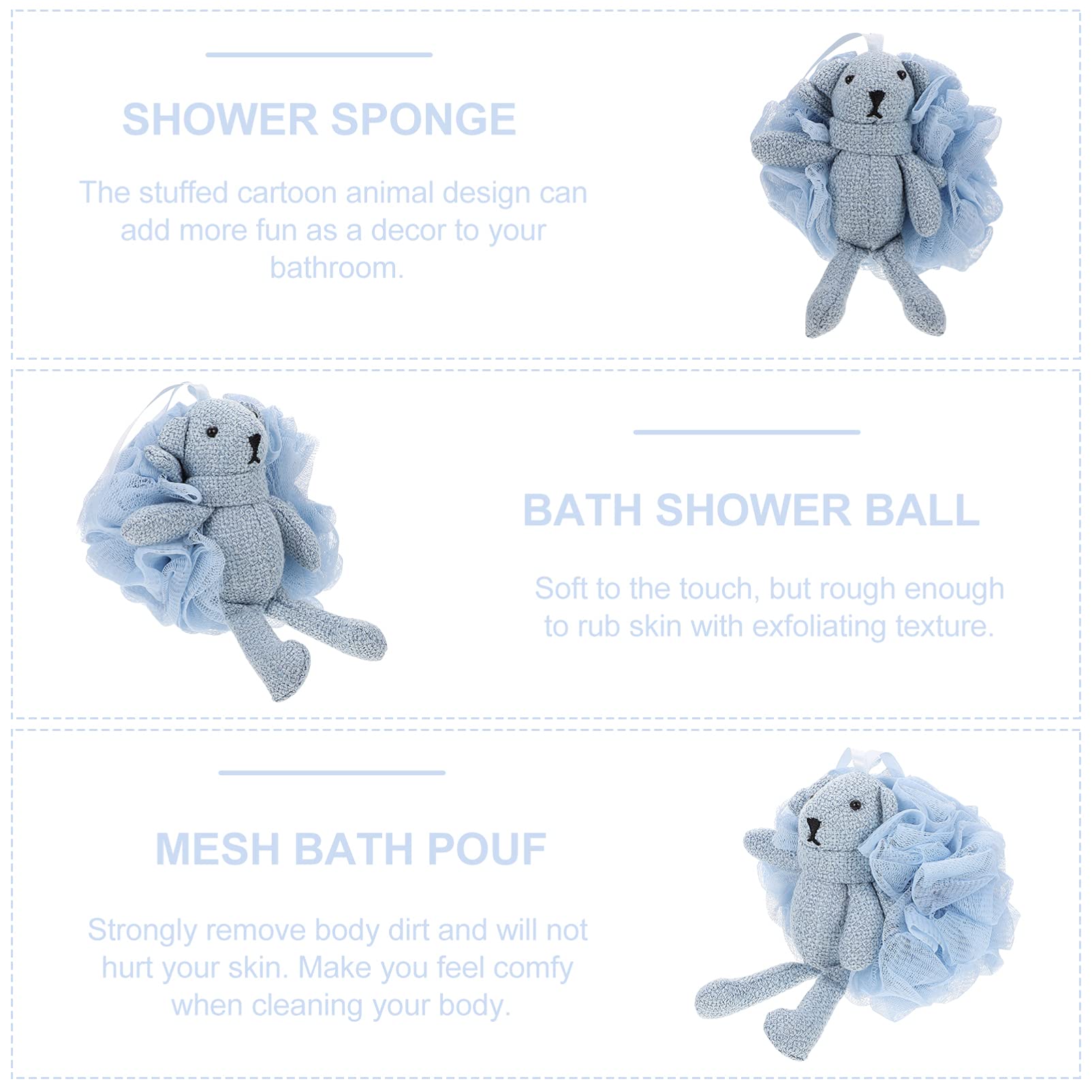 1pc Cartoon Bath Scrubber Ball - Exfoliating Loofah Sponge for Kids & Adults - Cute Animal Mesh Shower Pouf for Gentle Skin Cleansing - Perfect for Toddler Bath Time, Spa Day & Gift Giving