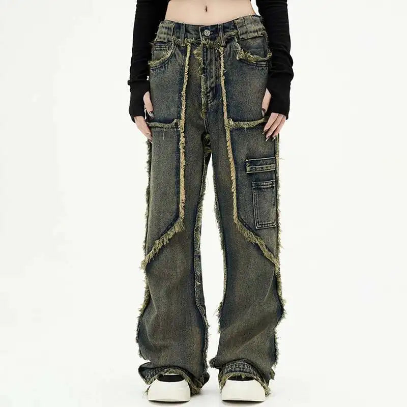 Men's Vintage American Rough Selvedge Denim Jeans - Heavyweight Straight Leg Loose Fit Trousers for Casual Wear | 2025 Spring Collection | Style 28W4102 | Perfect for Everyday Outfits and Retro Fashion Looks