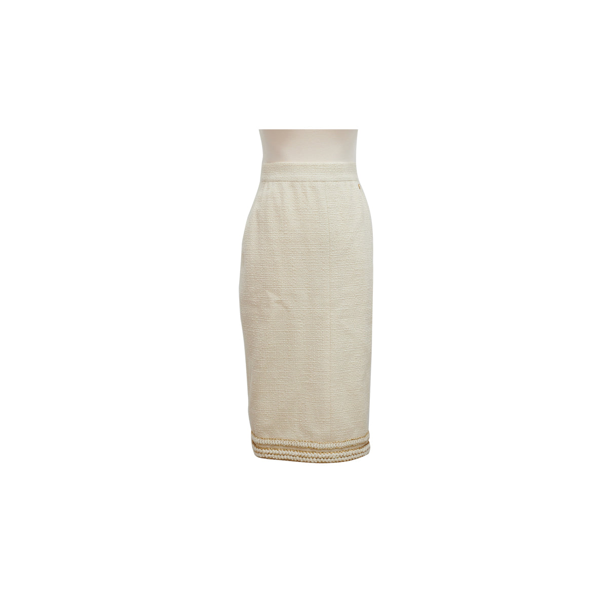 Chanel Ivory Pencil Skirt Women's Size 36 (US 6) - Elegant Office Wear & Cocktail Party Dress