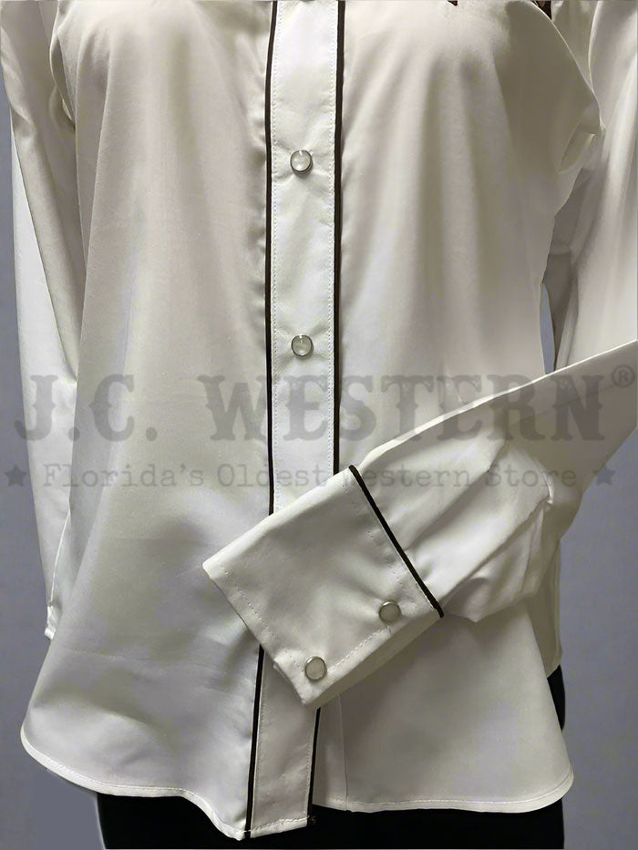Women's Western Long Sleeve Embroidered Shirt - Rangers 081DA01 White Cowgirl Top for Rodeo, Country Music Festivals & Casual Wear