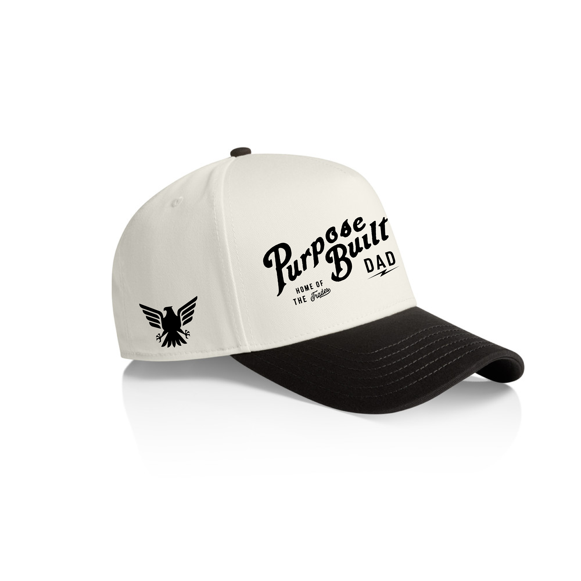 Purpose Built Dad Two Tone Hat - Natural & Black Cotton Baseball Cap for Men | Perfect for Outdoor Activities, Sports & Casual Wear
