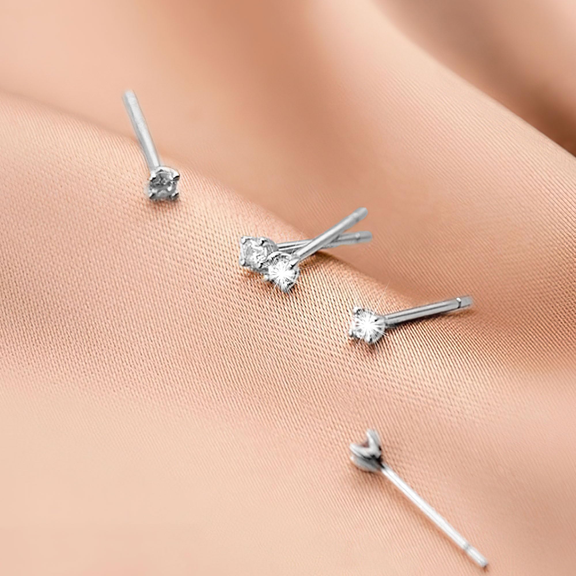 Hypoallergenic Stainless Steel Stud Earrings for Women & Men - Silver Cubic Zirconia Earrings Set Multipack | Perfect for Daily Wear, Gifts & Special Occasions