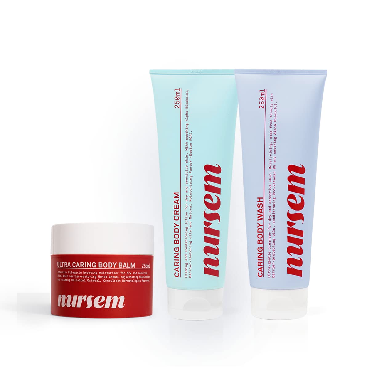 Nursem Full Body Care Set - Hydrating Body Wash & Moisturizer for Dry Skin, Intensive Body Balm for Very Dry Skin | Daily Skincare Routine, Post-Shower Hydration, Winter Skin Relief