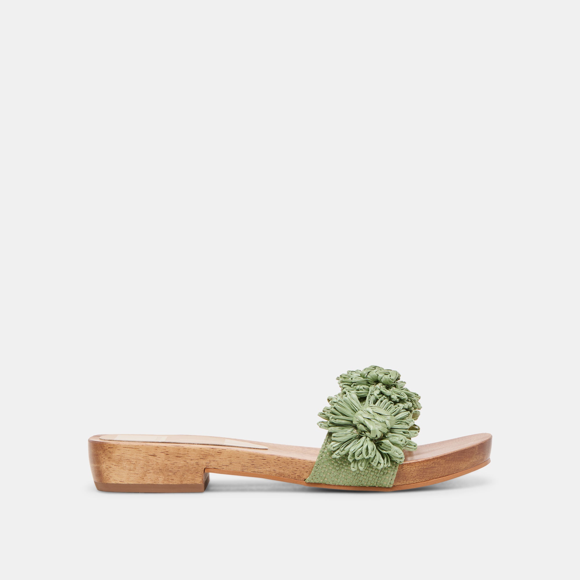 ARIENA Women's Floral Raffia Sandals - Comfortable Jade Green Beach Sandals for Summer, Vacation, and Outdoor Activities