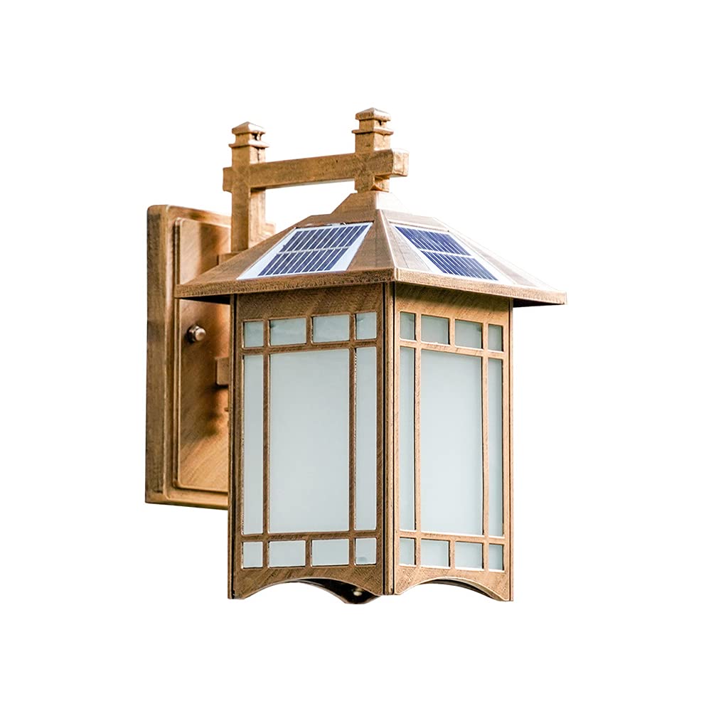 Vintage Solar Wall Lantern - Waterproof Outdoor Sconce Light with Motion Sensor for Porch, Garden, Garage & Pathway Lighting | Energy-Efficient Solar Powered LED Light for Home Exterior Decor