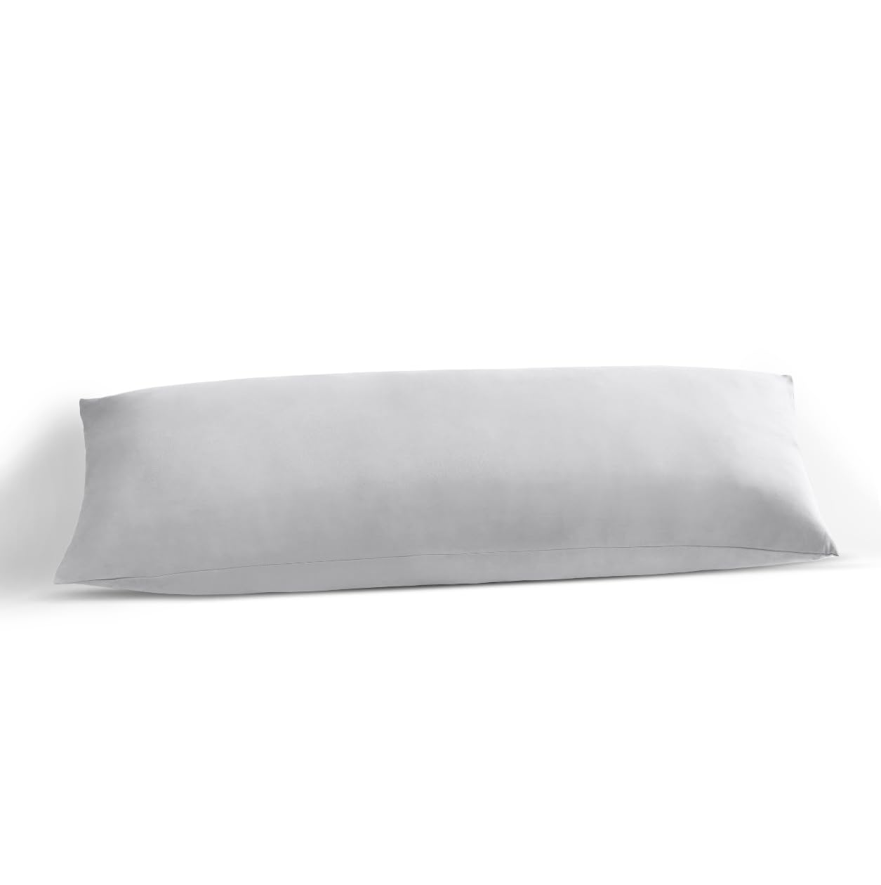 Premium 20x60 Inch Body Pillow Cover - 100% Soft Egyptian Cotton, 500 Thread Count with Zipper Closure (Silver Grey) - Perfect for Home, Office & Travel Comfort