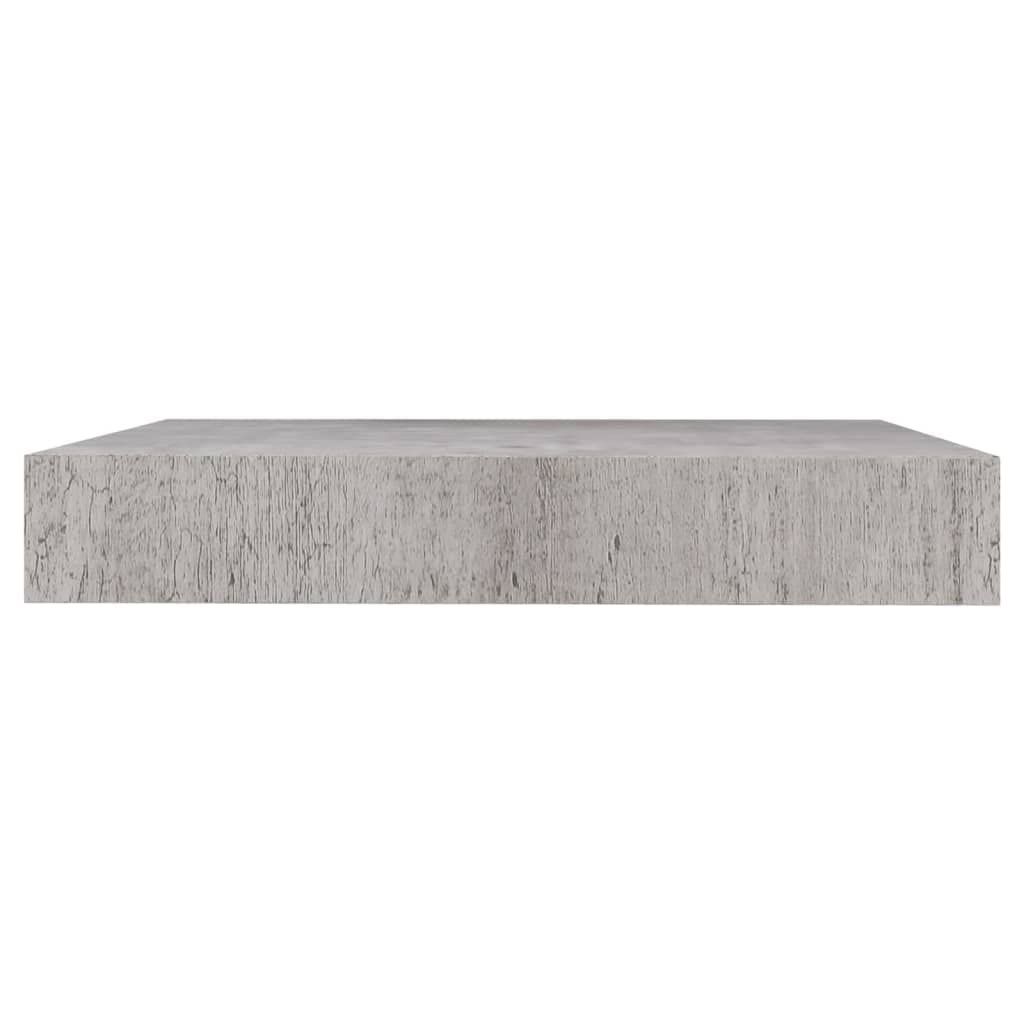 Modern Floating Wall Shelf - Concrete Gray MDF Wall Mounted Storage Shelf (9.1