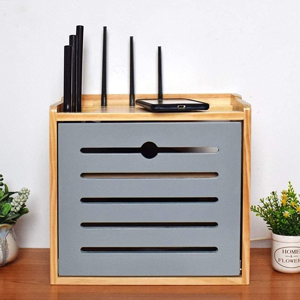 Adjustable Wall-Mounted Storage Shelf for WiFi Router, Set-Top Box & DVD Player - Cable Management Organizer for Home & Office - Perfect for Living Room, Bedroom or Workspace (Large Size)