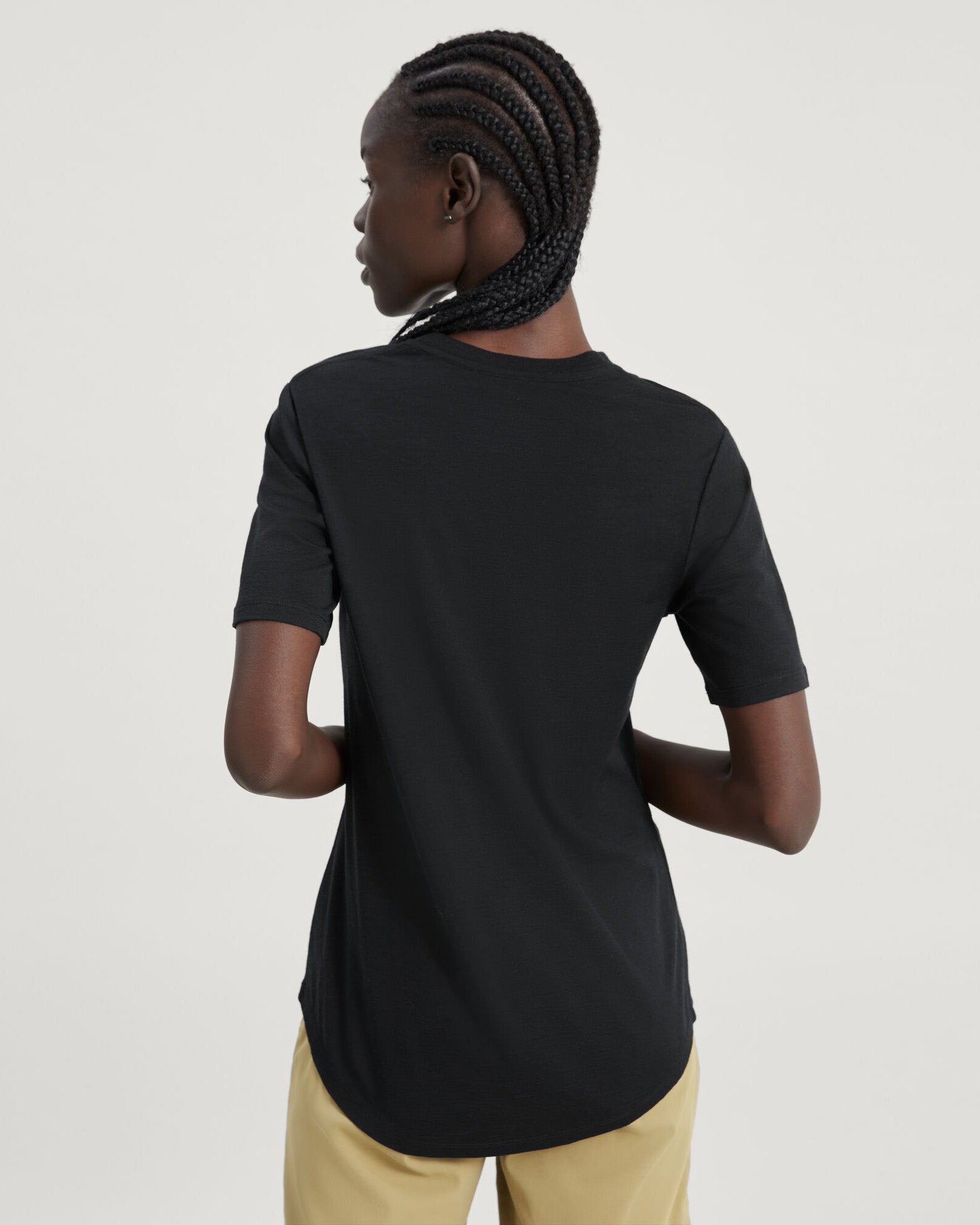 100% Merino Wool Short Sleeve Crew Neck T-Shirt for Women - Soft & Breathable Summer Top in Black | Perfect for Hiking, Travel & Everyday Wear