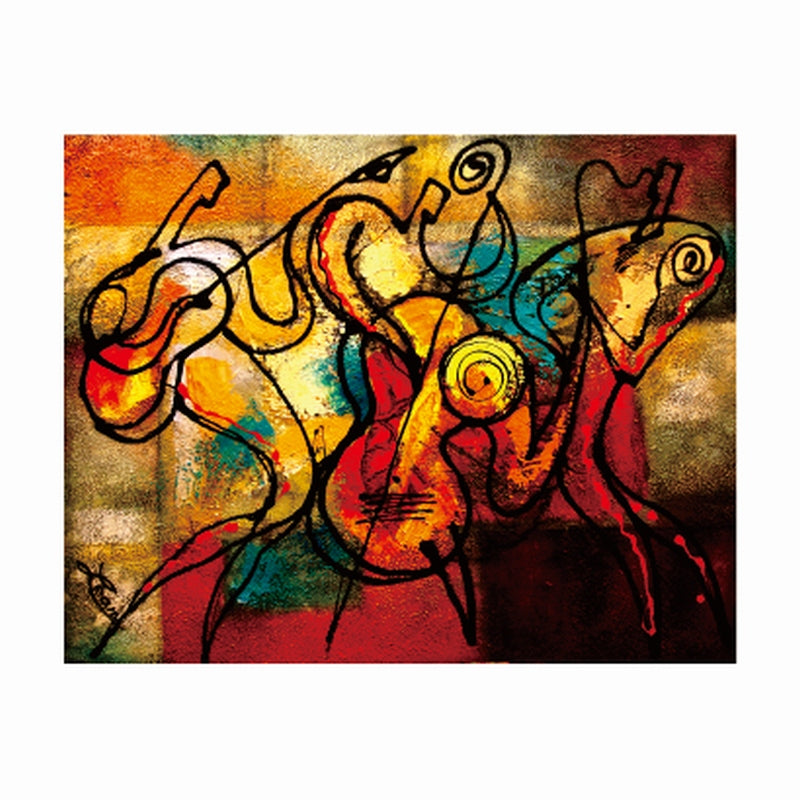Abstract Musicians Wall Art - Modern Canvas Painting for Home & Office Decor - Perfect for Living Room, Bedroom, Music Studio