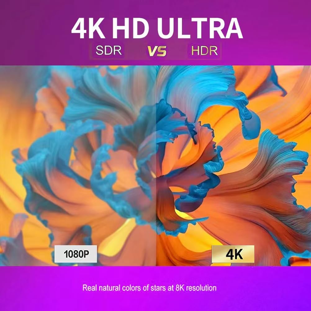XoTiq Smart 4K Projector with Auto Focus - Portable Full HD 1080P & 4K Support - Short Throw Home Theater Projector for Movies, Gaming, Outdoor Camping & Travel Entertainment