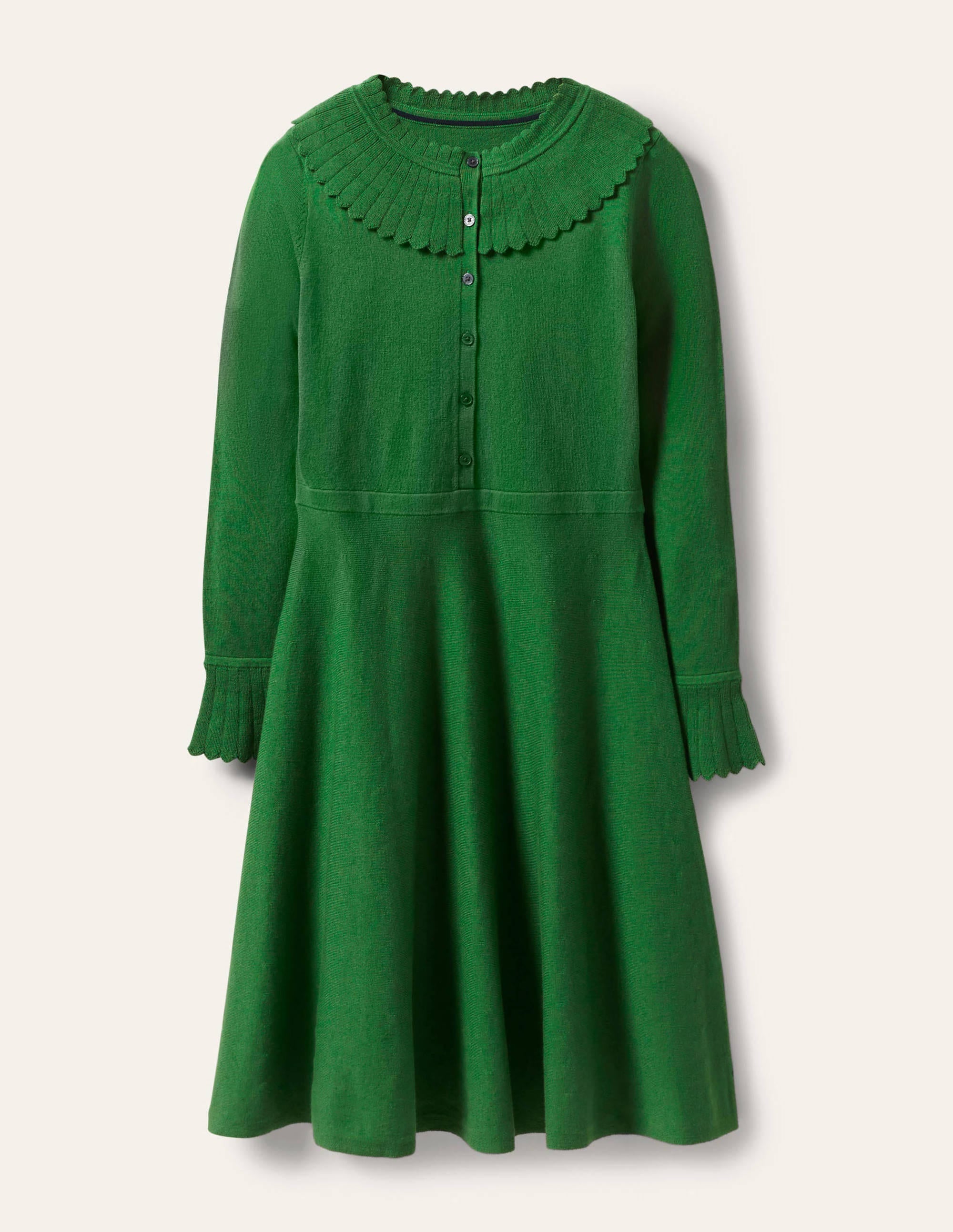 Abercorn Knitted Dress Conifer Green - Women's Casual Knitwear for Fall & Winter | Perfect for Office, Parties & Holiday Outfits