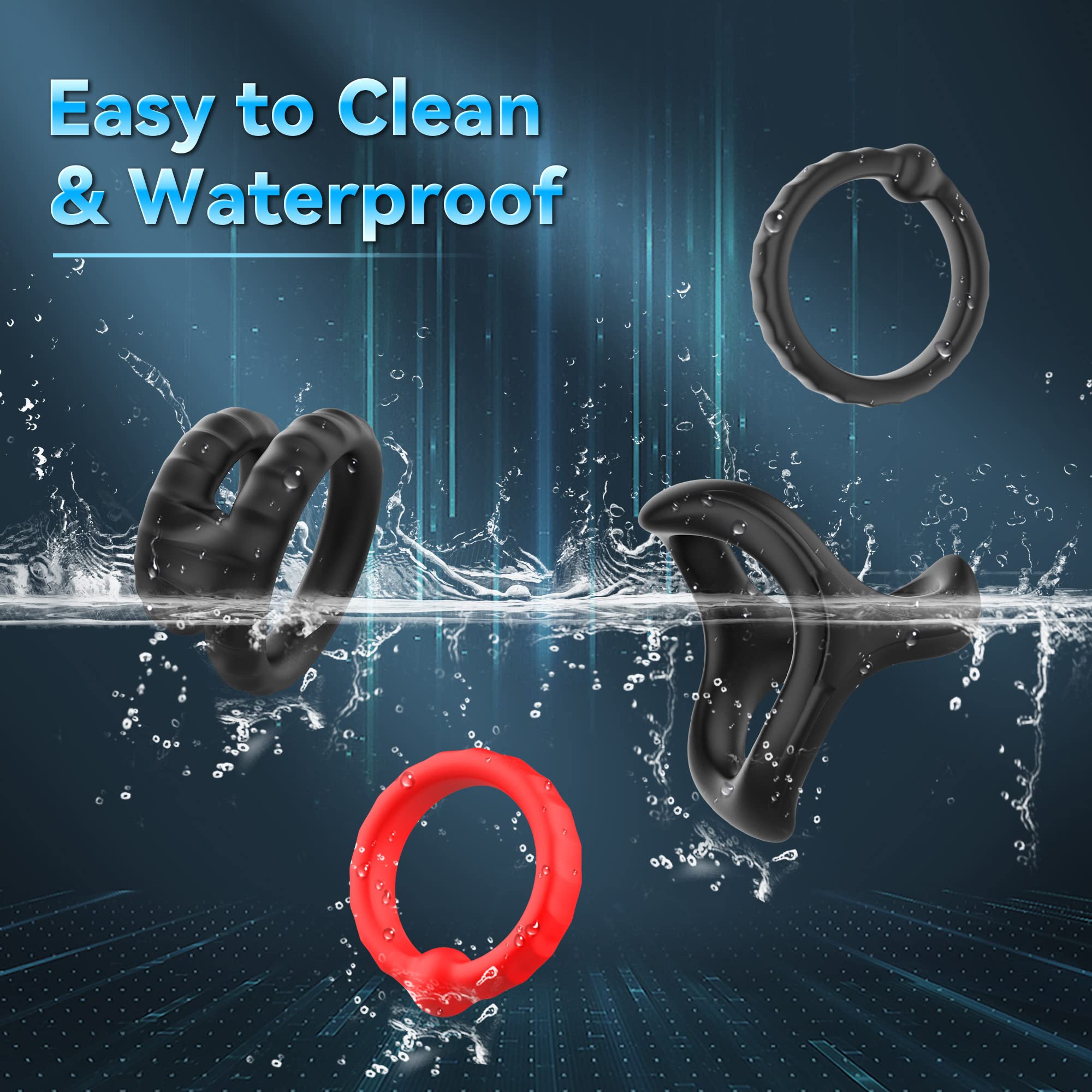 Amortoy 10-Piece Silicone Cock Ring Set for Men - Stretchy Penis Sleeves & Shaft Rings to Enhance Erection & Pleasure - Soft Adult Sex Toys for Couples - Perfect for Spicing Up Intimate Moments & Sensual Play