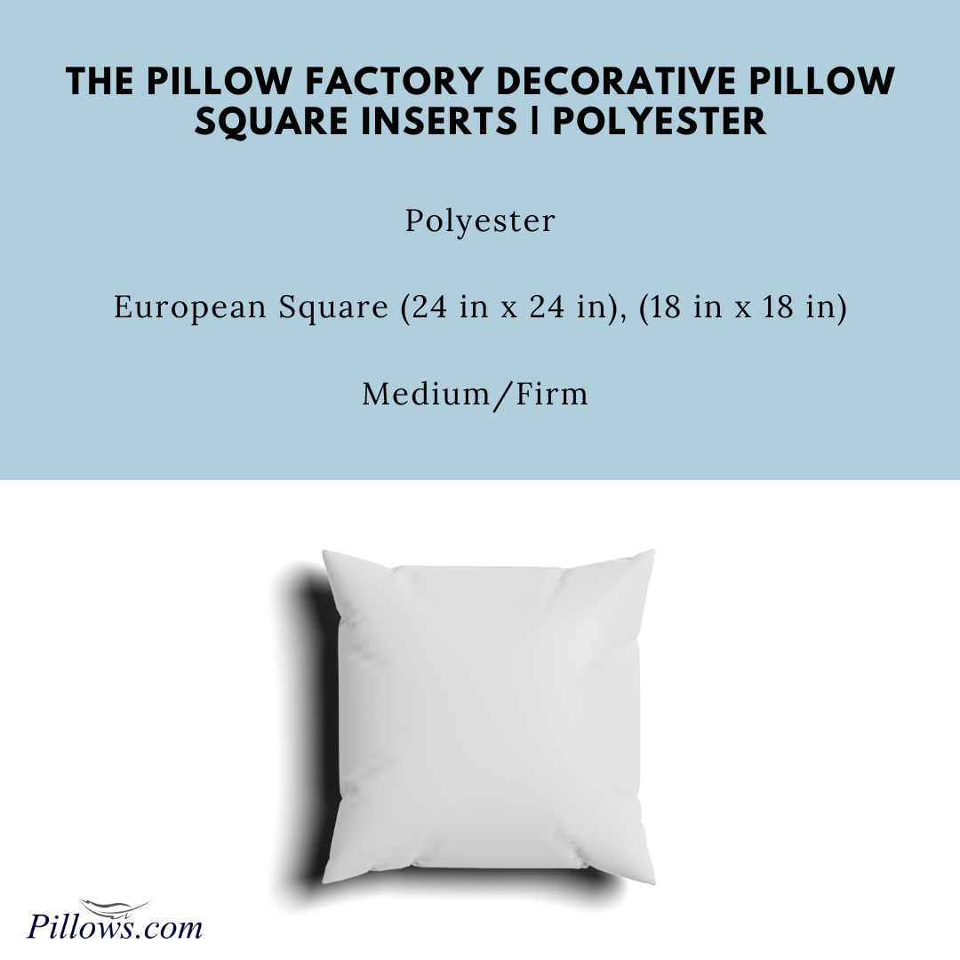 Premium Polyester Pillow Insert by The Pillow Factory - Soft & Supportive for Sofa, Bed, or Couch Decor