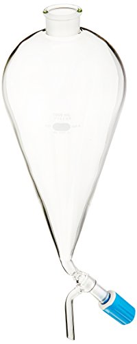Corning Pyrex Borosilicate Glass Squibb Separatory Funnel 1L - Premium Lab Glassware for Chemical Extraction & Liquid Separation - Ideal for Chemistry Labs, Research & Industrial Applications