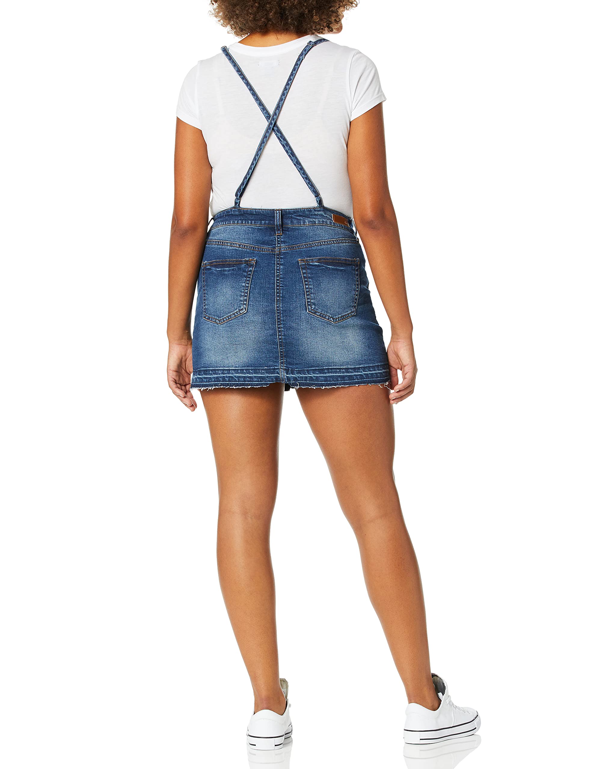 Women's Dark Wash Denim Overalls for Dollhouse - Vintage Style Jumpsuit with Adjustable Straps, Perfect for Casual Outings, Gardening & DIY Projects