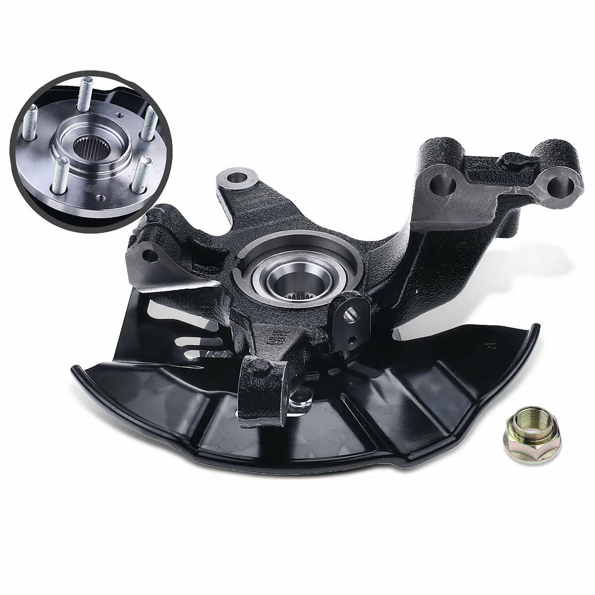 Front Right Passenger Side Wheel Bearing and Hub Assembly Steering Knuckles for 2007-2015 Mazda CX7 CX9 - Replacement for 698-414 3117802613 - Perfect for Smooth Ride and Vehicle Maintenance
