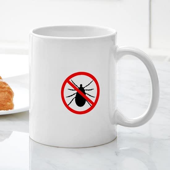 No Ticks 11 oz (325 ml) Ceramic Coffee Mug - Funny Sarcastic Novelty Cup for Office, Home & Camping Use