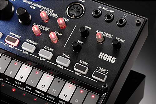 Korg Volca Nubass Analog Bass Synthesizer with Vacuum Tube - Complete Bundle Includes Power Supply & Polishing Cloth - Perfect for Electronic Music Production, Live Performances & Studio Recording