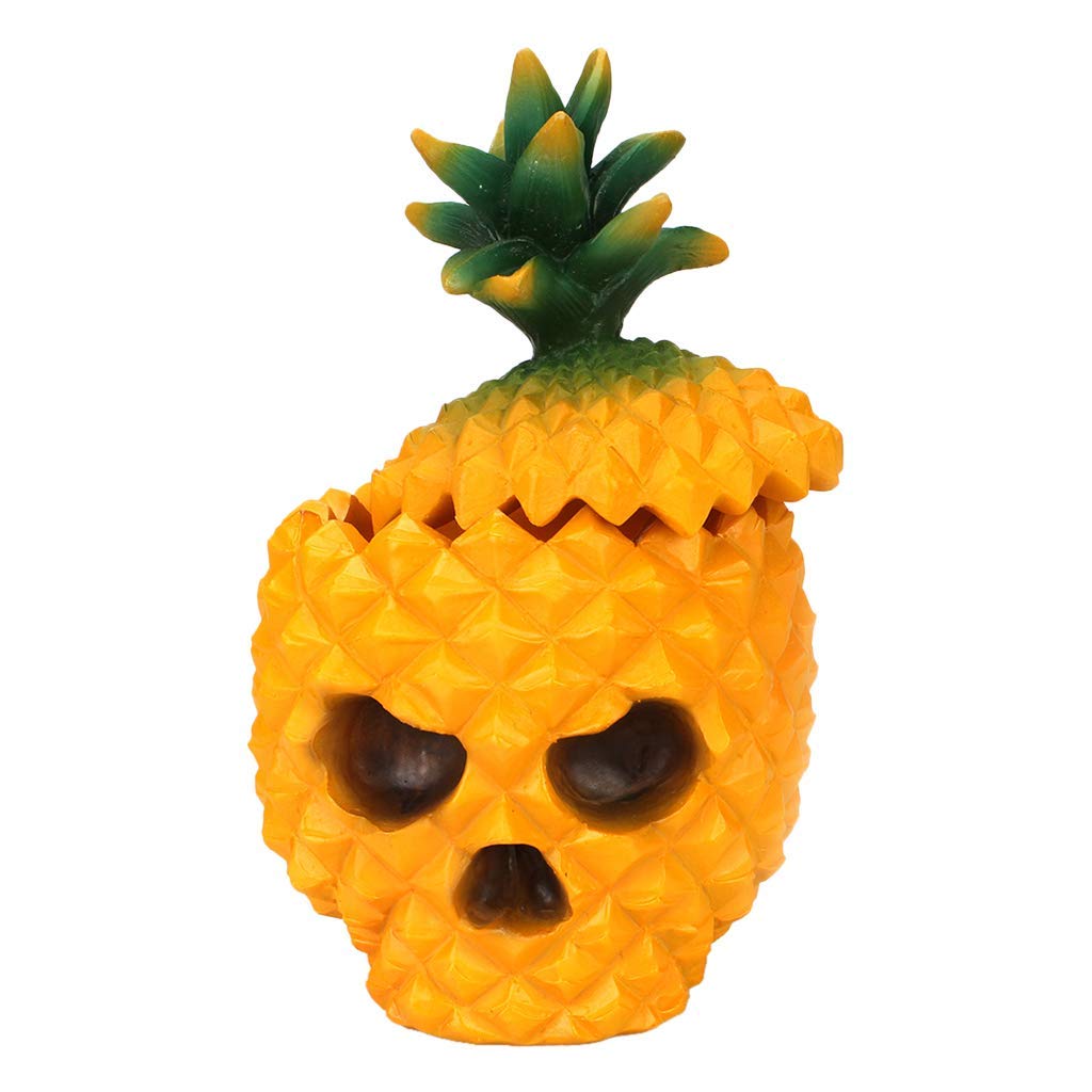 Resin Pineapple Skull Statue - Unique Desk Storage Box & Halloween Decor - Perfect Gift for Home Office, Gothic Decor & Spooky Party Decorations