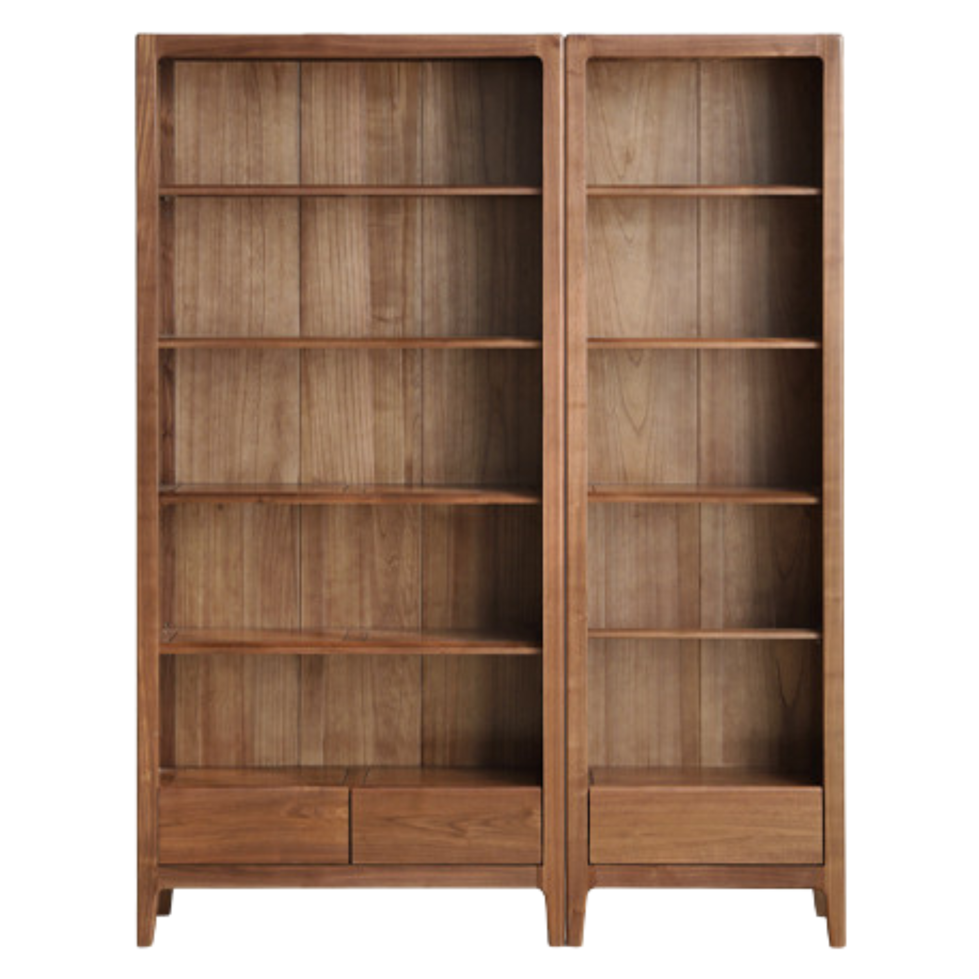 Premium Black Walnut Solid Wood Bookcase - Customizable Modular Bookshelf for Home Office, Living Room & Library Storage | Durable & Stylish Furniture for Books, Decor & Display