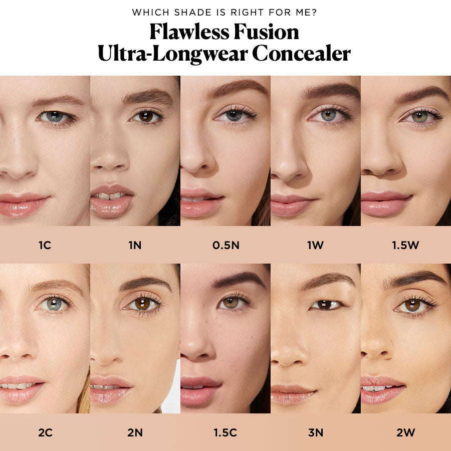 Flawless Fusion Ultra Longwear Concealer - Full Coverage, Waterproof & Crease-Proof - Best for Dark Circles, Blemishes & Under Eye Brightening (Perfect for Everyday Makeup & Special Occasions)
