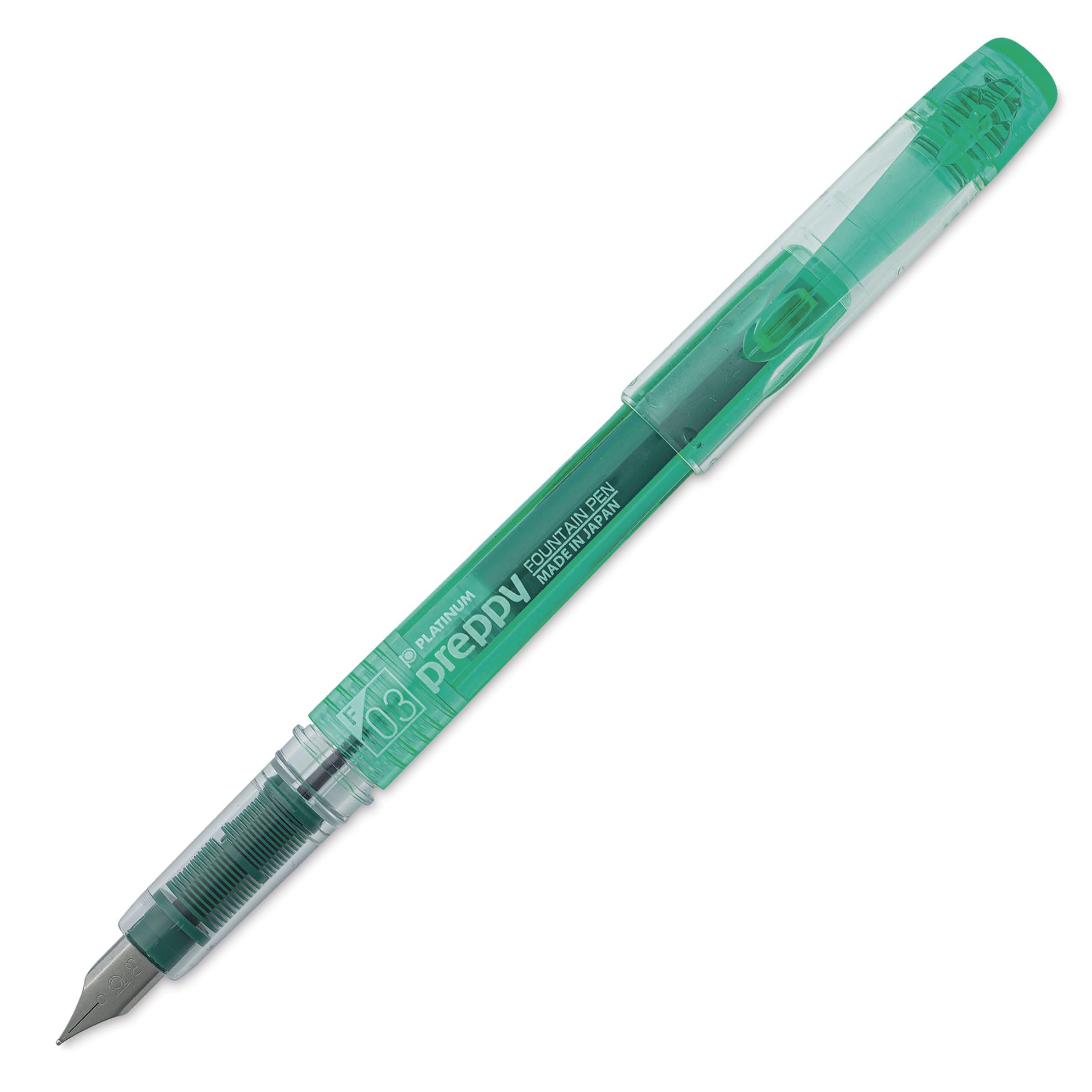 Premium Platinum Preppy Fountain Pen with Fine Nib - Elegant Green Writing Instrument (1716412.0) for Calligraphy, Journaling & Professional Use