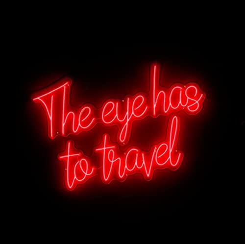 4.5x35.5 Inch Vibrant LED Neon Sign - The Eye HAS to Travel Beer Wall Art Decor | Super Bright Custom Neon Light for Bar, Man Cave, Game Room & Home Decor