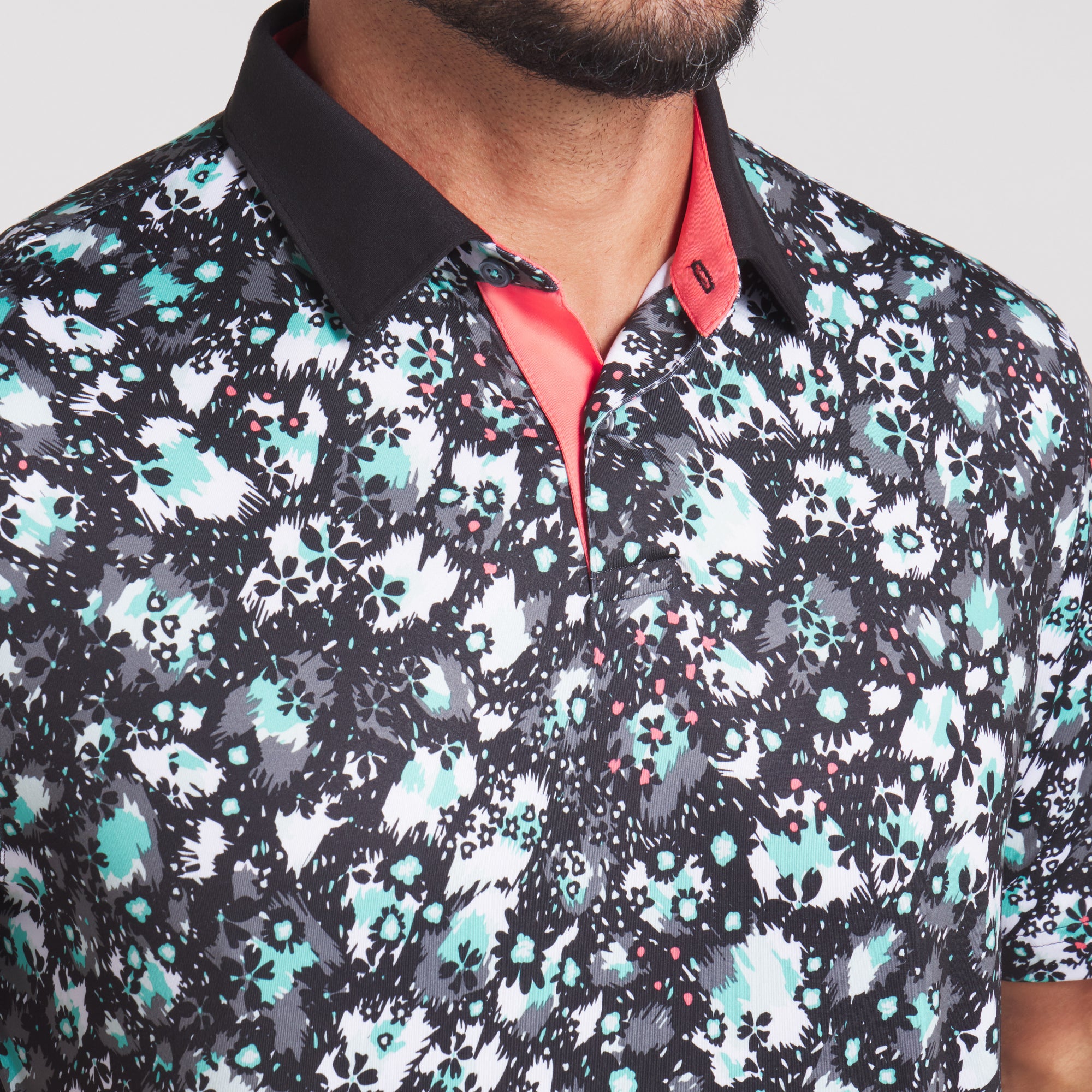 CLOUDSPUN Abstract Camo Golf Polo Shirt for Men - Moisture Wicking Performance Tee - Perfect for Golf, Casual Wear & Outdoor Activities