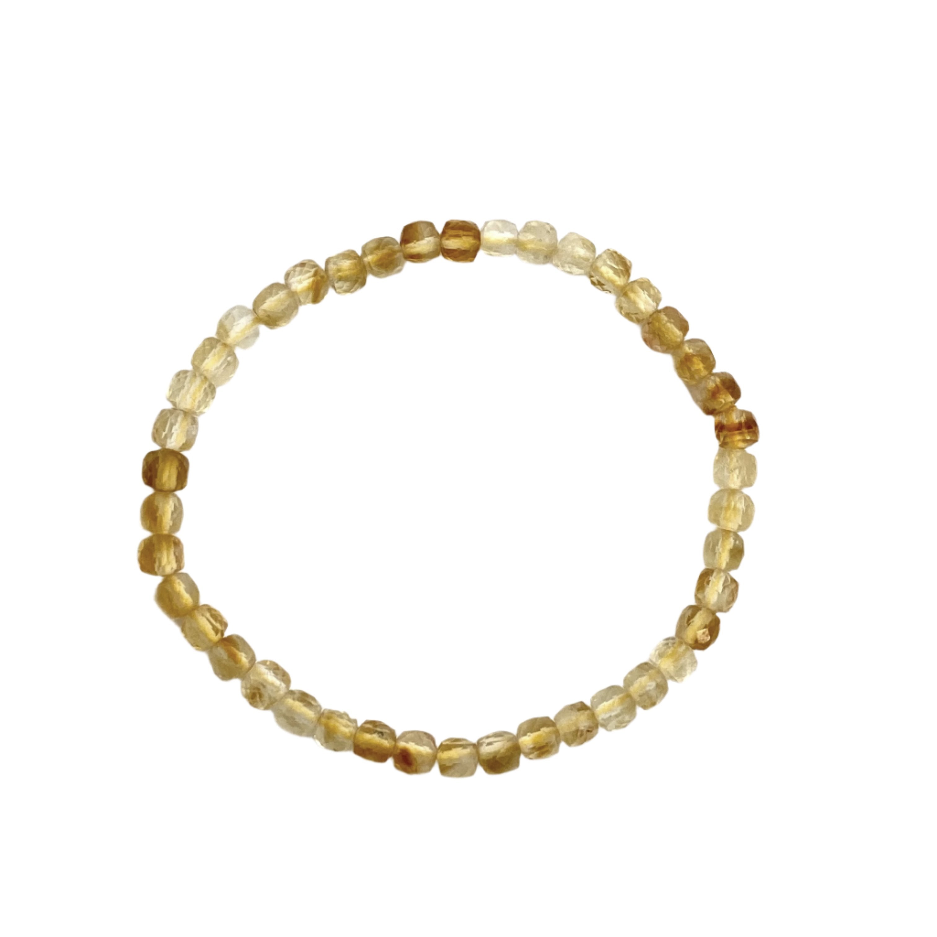 Faceted Square Gemstone Bracelet - 3mm & 4mm Beads - Elegant Handmade Jewelry for Women - Perfect for Weddings, Parties & Everyday Wear