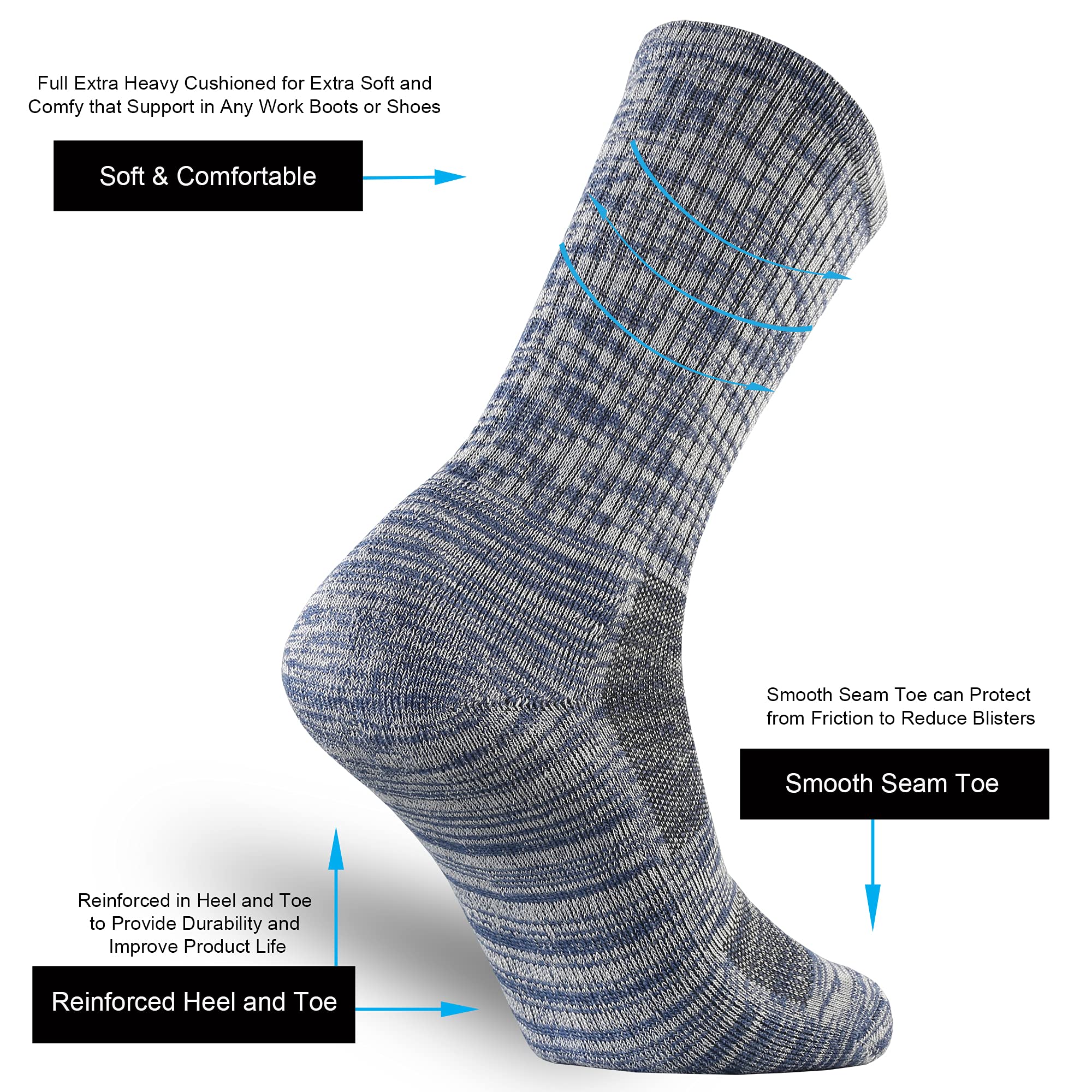 ONKE Merino Wool Crew Socks for Men - Moisture Wicking, Breathable & Soft Hiking Socks for Outdoor Activities, Camping and Daily Wear - Comfortable Performance Socks for All-Day Wear