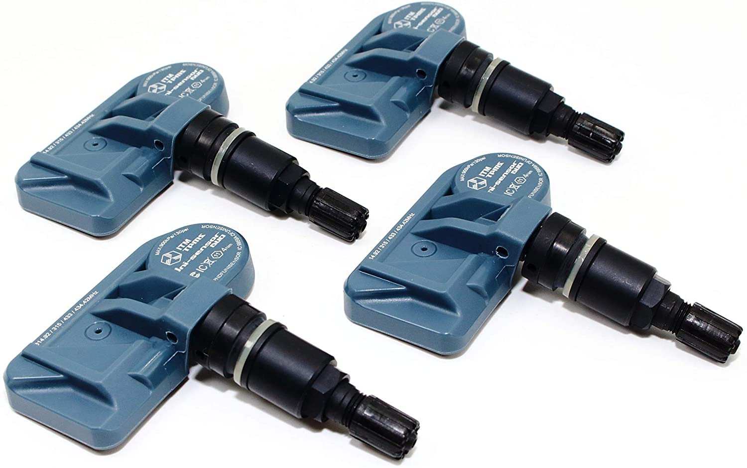 4 Pack ITM TPMS Tire Pressure Sensors for BMW 36106798872 36106874830 36106890964 - Black Aluminum Valve Stems (NA, Matte Black) - Perfect for BMW 3/5/7 Series, X3/X5/X6 Models - Easy DIY Installation & Reliable Tire Monitoring