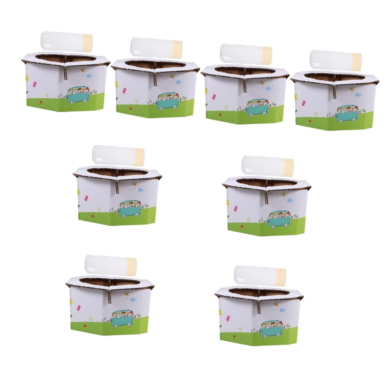 HEMOTON Portable Travel Potty Seat - 8pcs White Plastic Toilet Trainer for Kids | Car, Camping & Outdoor Adventures