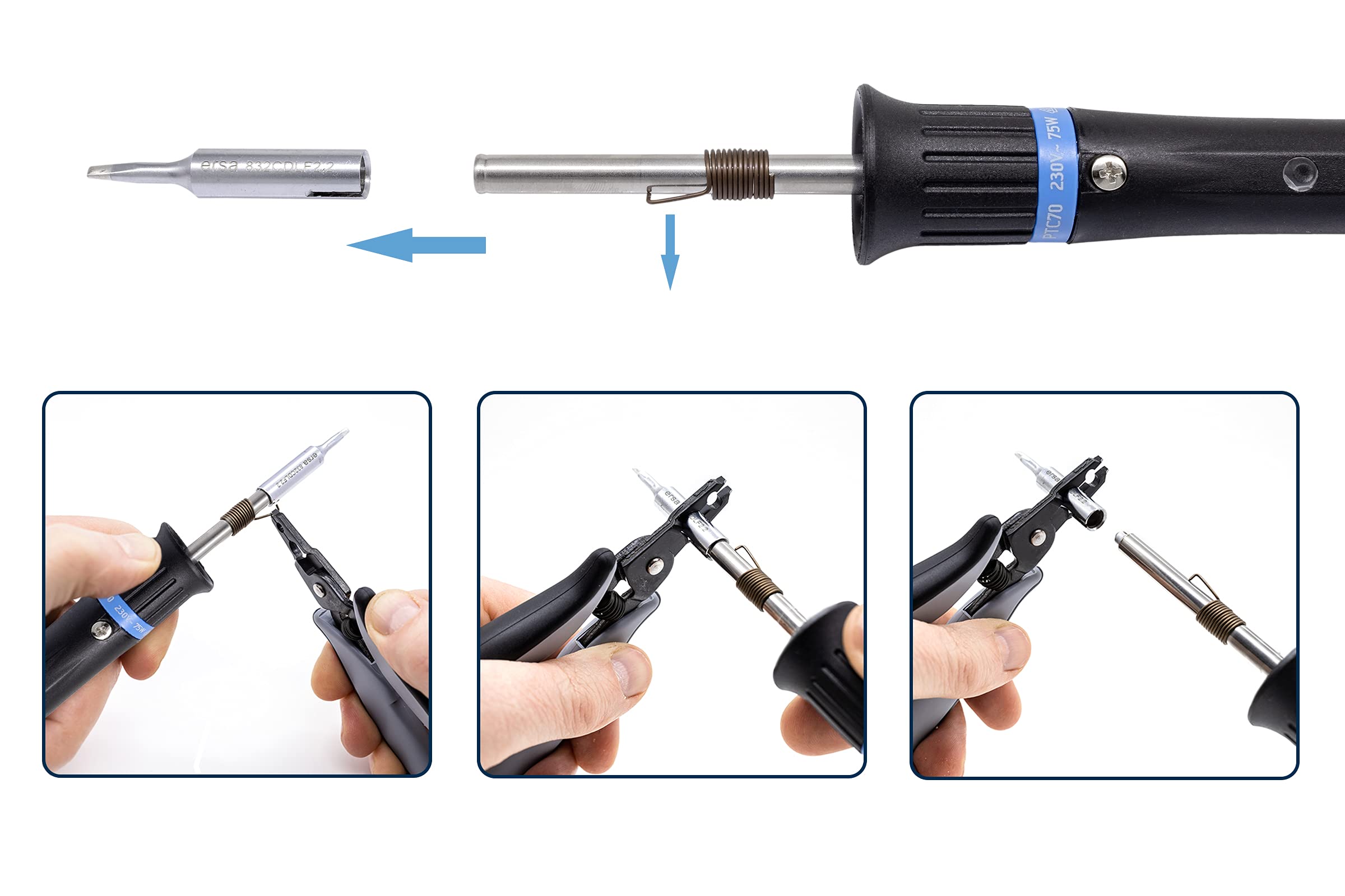 Ersa PTC 70 Professional Temperature Control Soldering Iron - Precise Heating for Electronics Repair, DIY Projects, and Circuit Board Work