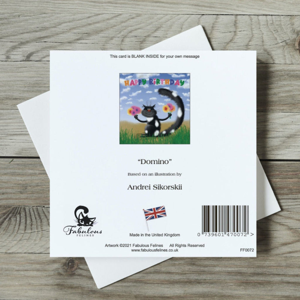 Domino Cat Birthday Greeting Card - Funny Feline Themed Birthday Card for Cat Lovers - Perfect for Birthdays, Anniversaries & Special Occasions