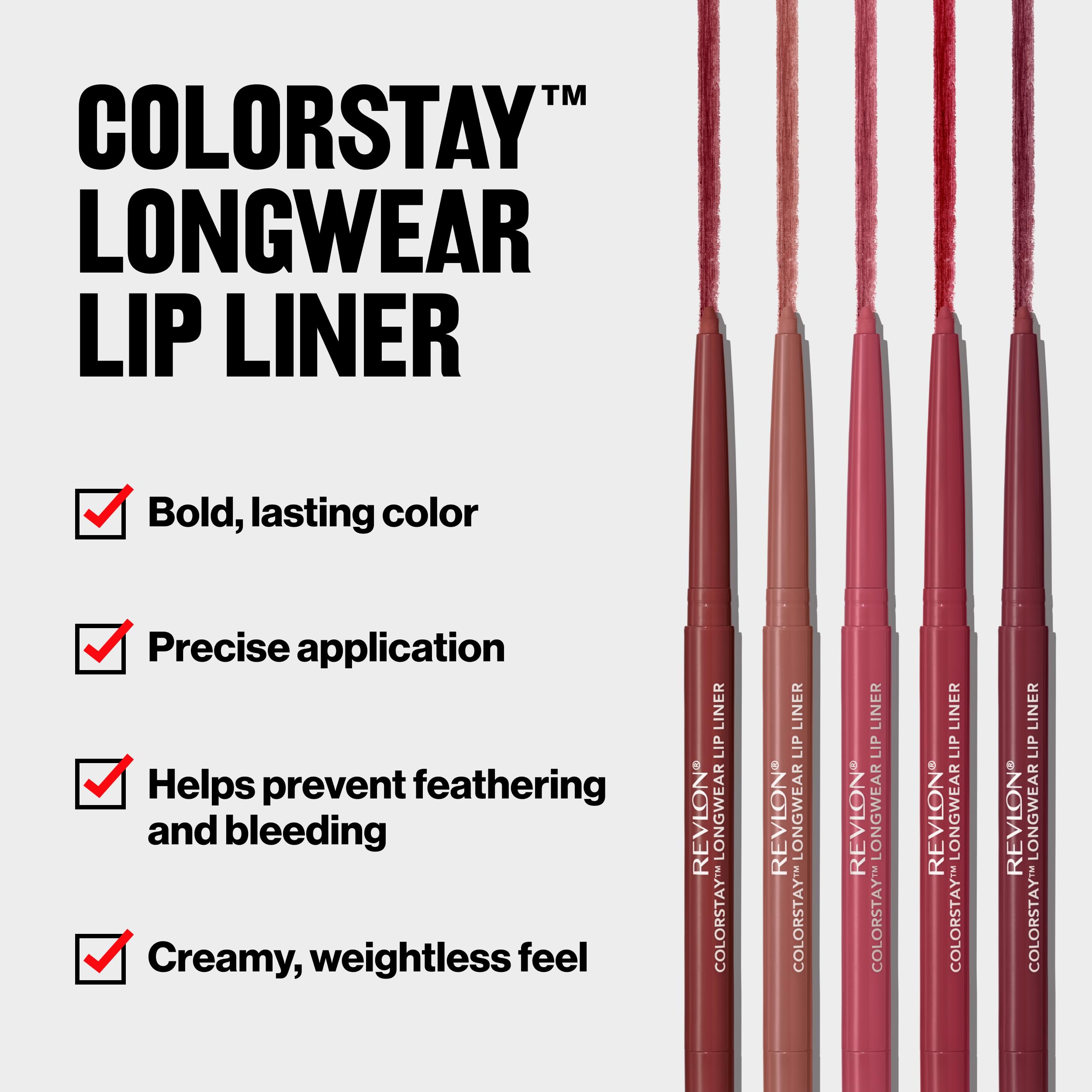 REVLON ColorStay Lip Liner with Built-In Sharpener - Longwear Rich Chocolate 645 Lip Pencil for Smooth Application & Shimmery Makeup | Perfect for Everyday Wear, Night Out & Professional Makeup Looks