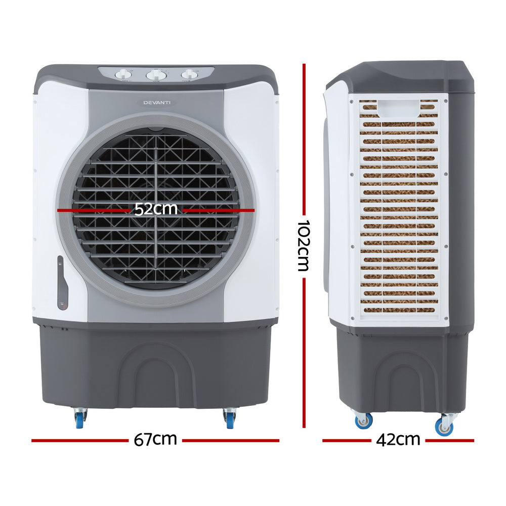 Devanti 45L Evaporative Air Cooler - Portable Commercial Air Conditioner for Large Rooms, Warehouses & Outdoor Use