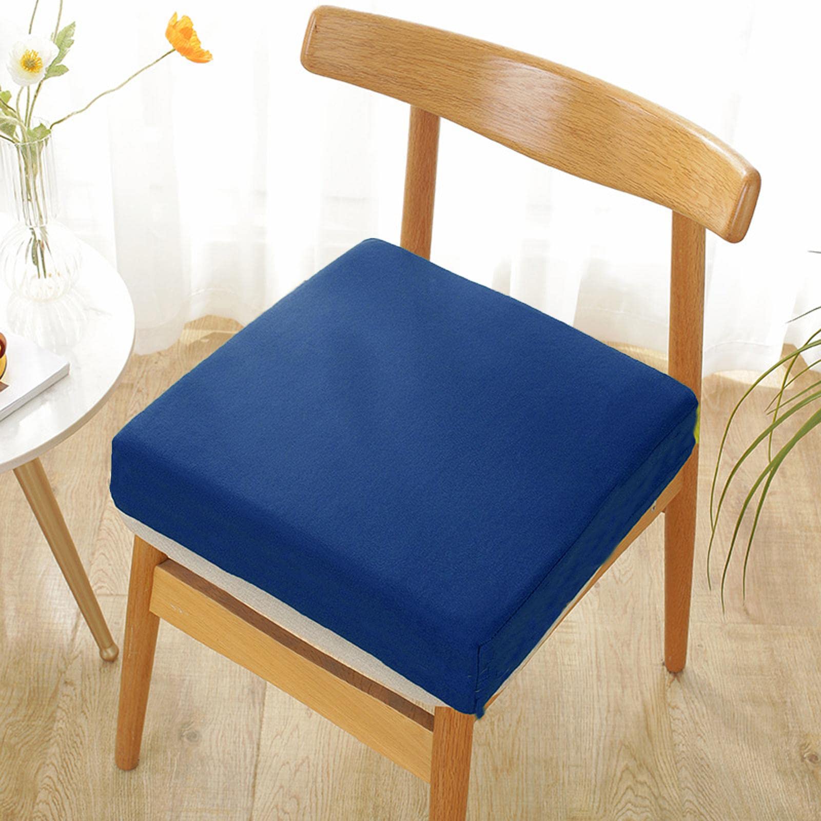 Waterproof Non-Slip Outdoor Chair Seat Cushion - Extra Thick Garden & Office Chair Pad - Square Patio Furniture Cushion for Backyard, Deck, Balcony & Camping