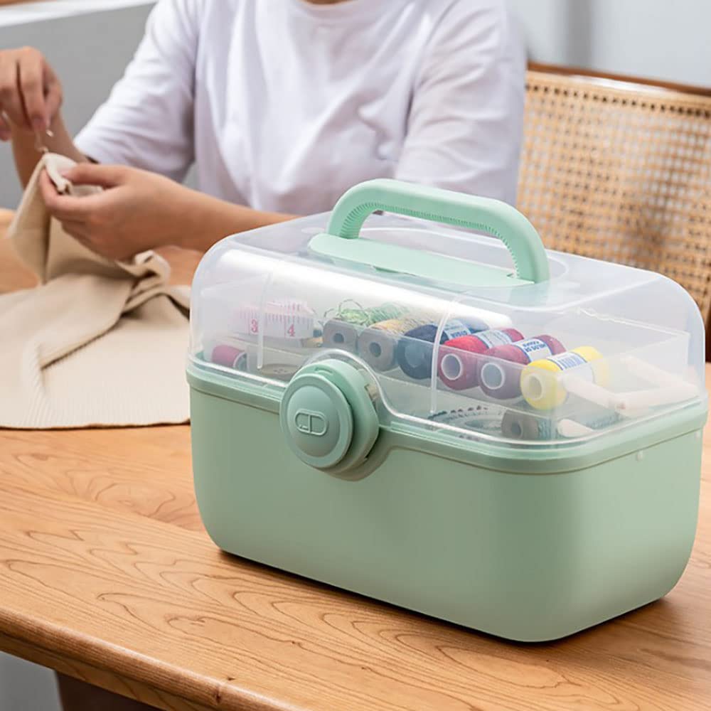 Professional Sewing Kit Box for Adults & Beginners - Complete Sewing Accessories Set with Compartments for Home, Travel & DIY Repairs | Perfect for Clothing Mending, Craft Projects & Emergency Stitching Needs