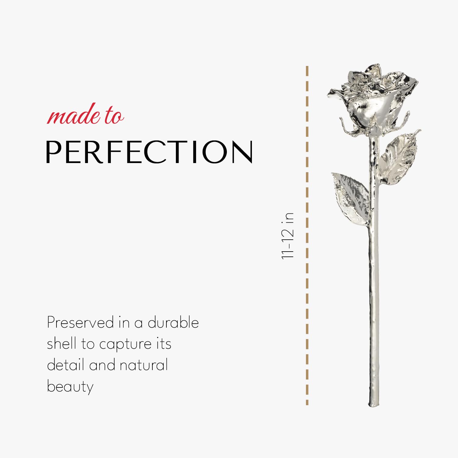 Forever Rose Real Silver Dipped Rose - Genuine Handcrafted Everlasting Flower, Unique Romantic Gift for Women & Men - Perfect for Anniversaries, Weddings & Valentine's Day