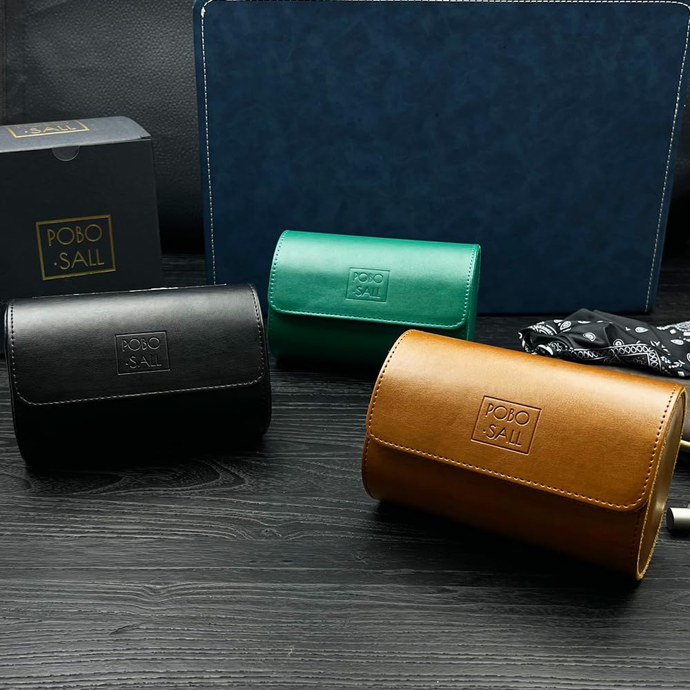 Premium Leather Watch Roll Travel Case for Men & Women - Single Watch Storage Organizer & Display Box - Perfect for Travel, Business Trips & Watch Collection Organization