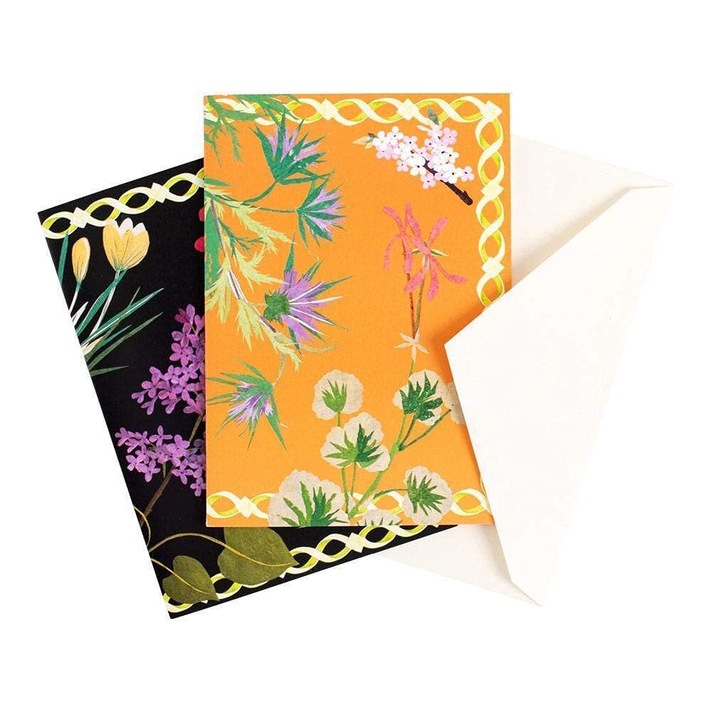 Caspari Mary Delany Flower Mosaics Assorted Boxed Note Cards - Set of 16 Elegant Greeting Cards with Envelopes | Perfect for Thank You Notes, Wedding Invitations & Special Occasions