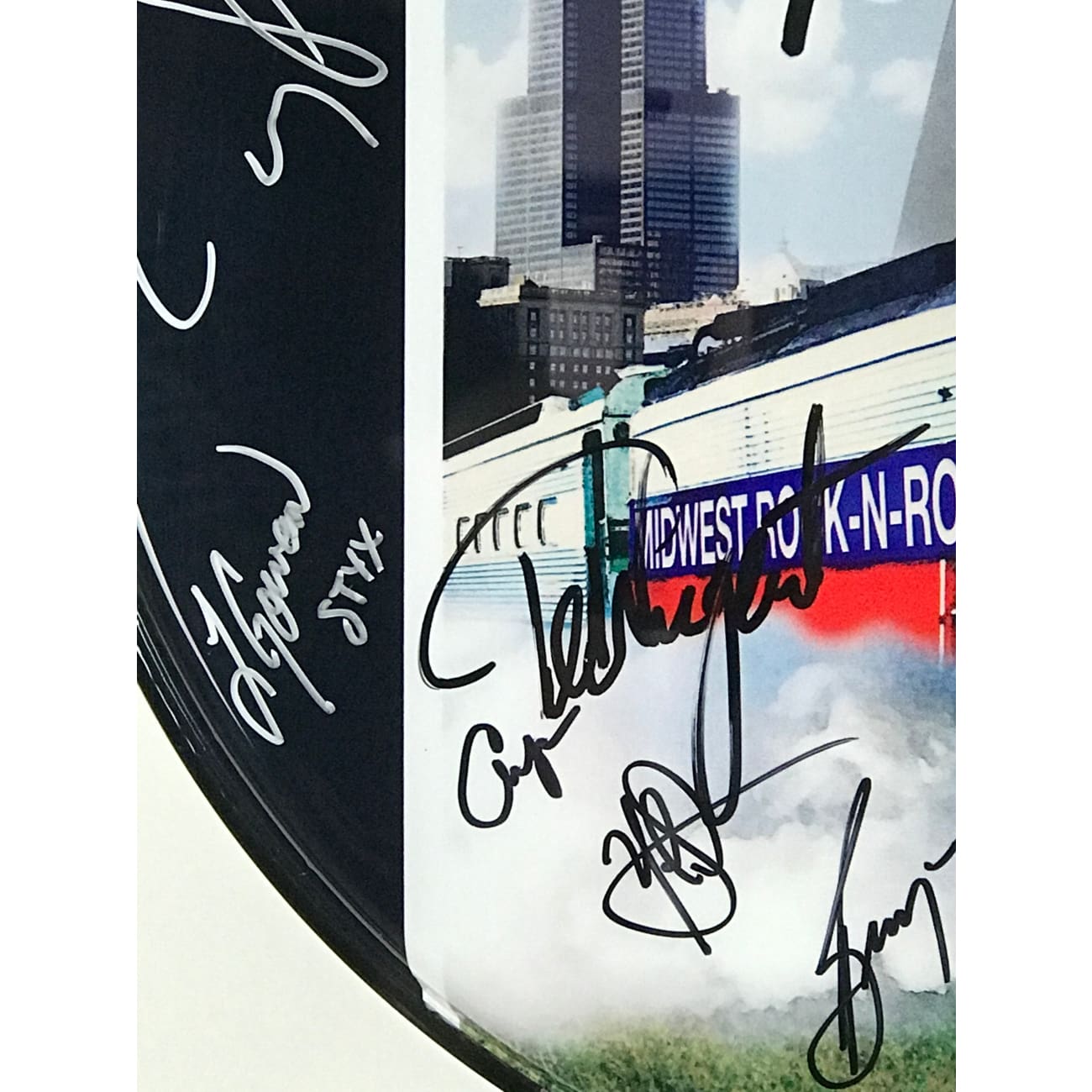 Authentic Signed Drumhead by R.E.O. Speedwagon, Styx & Ted Nugent with BAS COA - Collectible Music Memorabilia for Rock Fans & Home Decor