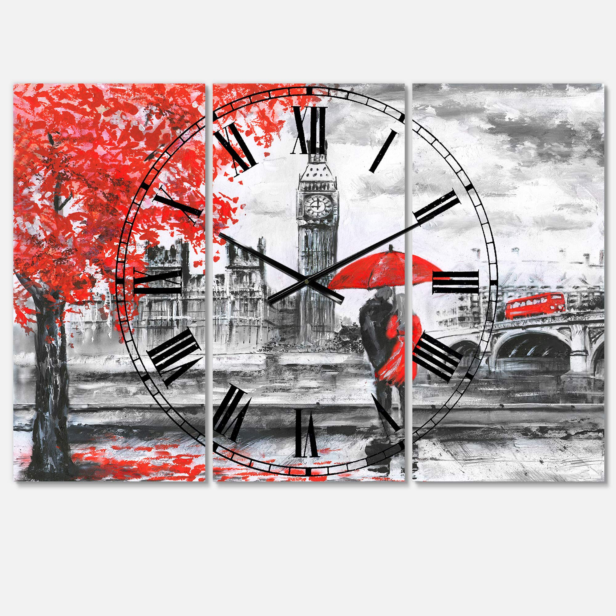 Designart Purple Peonies Round Metal Wall Clock - Vintage Cottage Style Decorative Wall Art for Home, Living Room, Bedroom & Office | Perfect for Farmhouse Décor, Gift Giving & Wall Accent